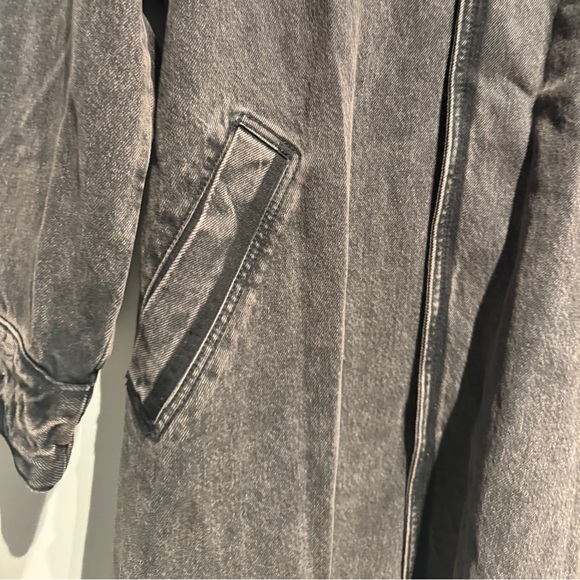 New! Zara Denim Oversized Trench Coat - Picture 3 of 5